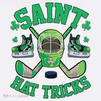 St Patrick's Day Hockey Saint Hat Tricks Shamrock Garment-Dyed Sweatshirt thumb 2