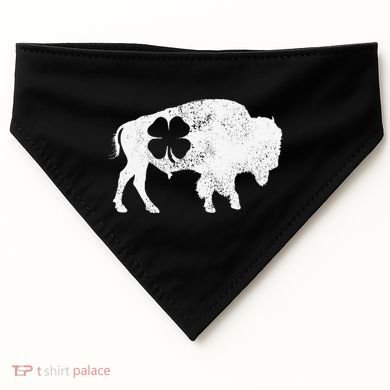 St Patrick's Day Green Shamrock Buffalo Bison Irish Saint Funny USA-Made Doggie Bandana