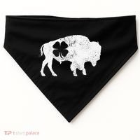 St Patrick's Day Green Shamrock Buffalo Bison Irish Saint Funny USA-Made Doggie Bandana thumb 0