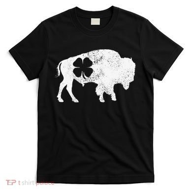 St Patrick's Day Green Shamrock Buffalo Bison Irish Saint Funny T-Shirt