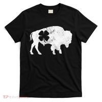 St Patrick's Day Green Shamrock Buffalo Bison Irish Saint Funny T-Shirt thumb 0