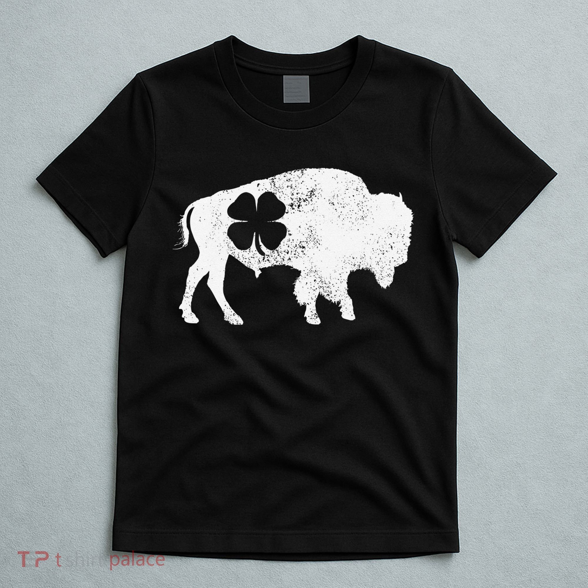St Patrick's Day Green Shamrock Buffalo Bison Irish Saint Funny T-Shirt