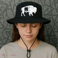 St Patrick's Day Green Shamrock Buffalo Bison Irish Saint Funny Bucket Hat thumb 3
