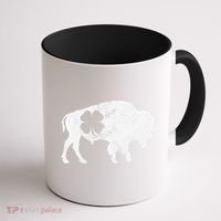 St Patrick's Day Green Shamrock Buffalo Bison Irish Saint Funny Coffee Mug thumb 1