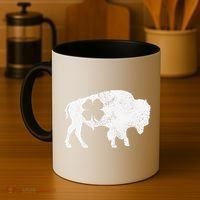 St Patrick's Day Green Shamrock Buffalo Bison Irish Saint Funny Coffee Mug thumb 4