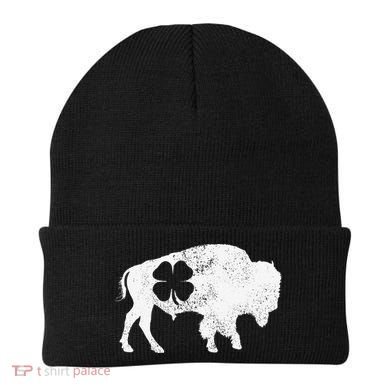 St Patrick's Day Green Shamrock Buffalo Bison Irish Saint Funny Beanie