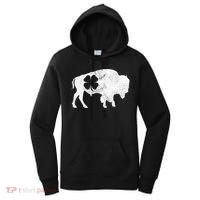 St Patrick's Day Green Shamrock Buffalo Bison Irish Saint Funny Women's Hoodie thumb 0