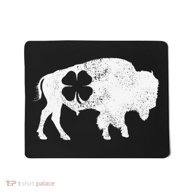 St Patrick's Day Green Shamrock Buffalo Bison Irish Saint Funny Mousepad
