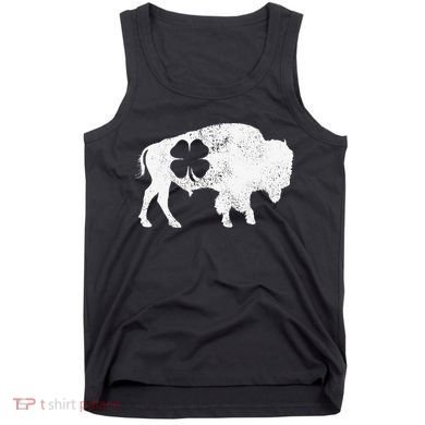 St Patrick's Day Green Shamrock Buffalo Bison Irish Saint Funny Tank Top