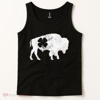 St Patrick's Day Green Shamrock Buffalo Bison Irish Saint Funny Tank Top thumb 2