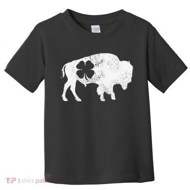 St Patrick's Day Green Shamrock Buffalo Bison Irish Saint Funny Toddler T-Shirt