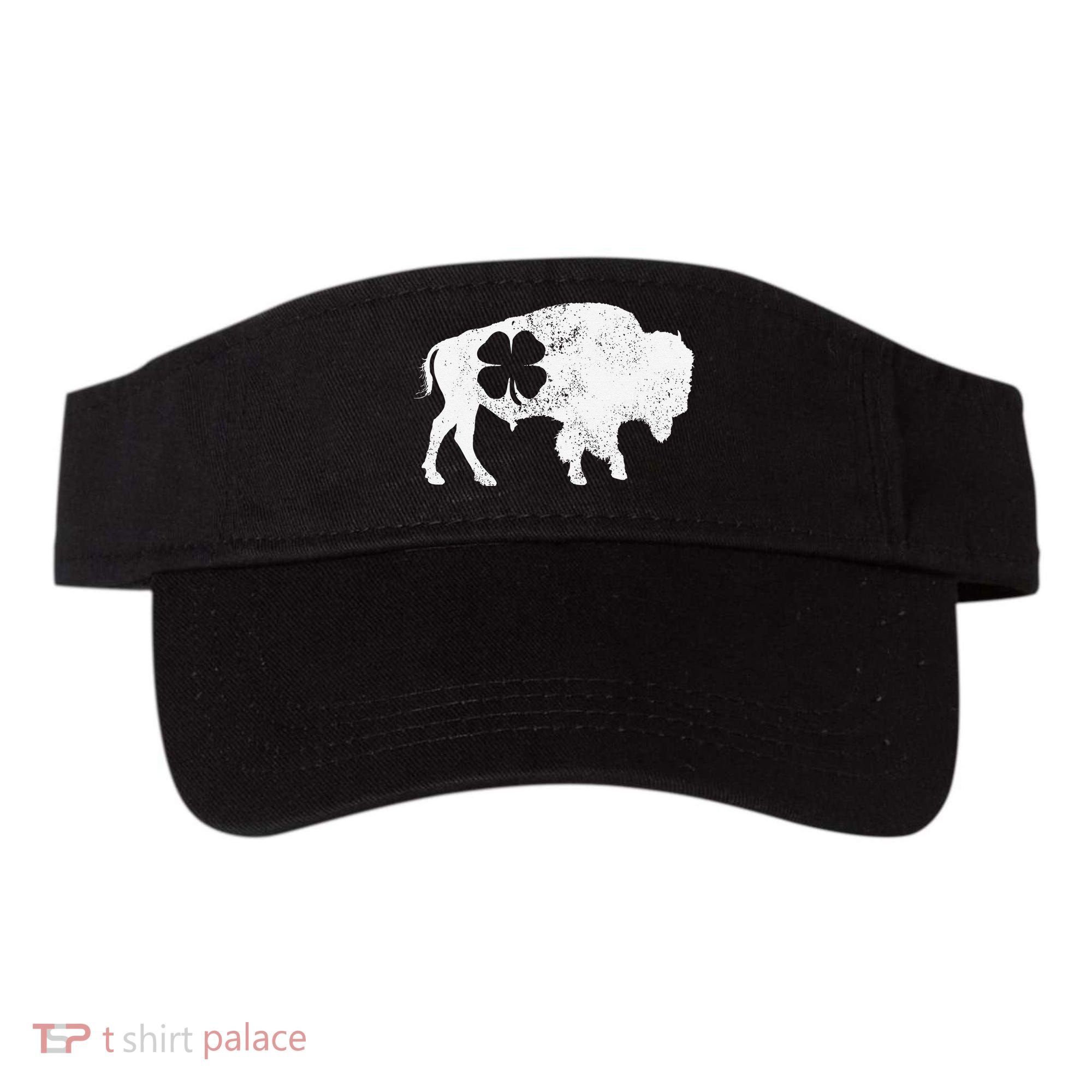St Patrick's Day Green Shamrock Buffalo Bison Irish Saint Funny Visor