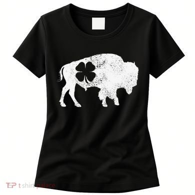 St Patrick's Day Green Shamrock Buffalo Bison Irish Saint Funny Women's T-Shirt