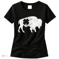 St Patrick's Day Green Shamrock Buffalo Bison Irish Saint Funny Women's T-Shirt thumb 0
