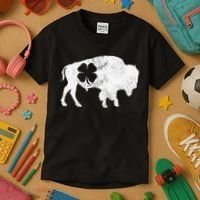 St Patrick's Day Green Shamrock Buffalo Bison Irish Saint Funny Kids T-Shirt thumb 3