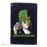St Patricks Day, Ben Drankin, Funny St Patricks Day, St Patricks Day Drinking Golf Towel thumb 0