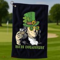 St Patricks Day, Ben Drankin, Funny St Patricks Day, St Patricks Day Drinking Golf Towel thumb 1