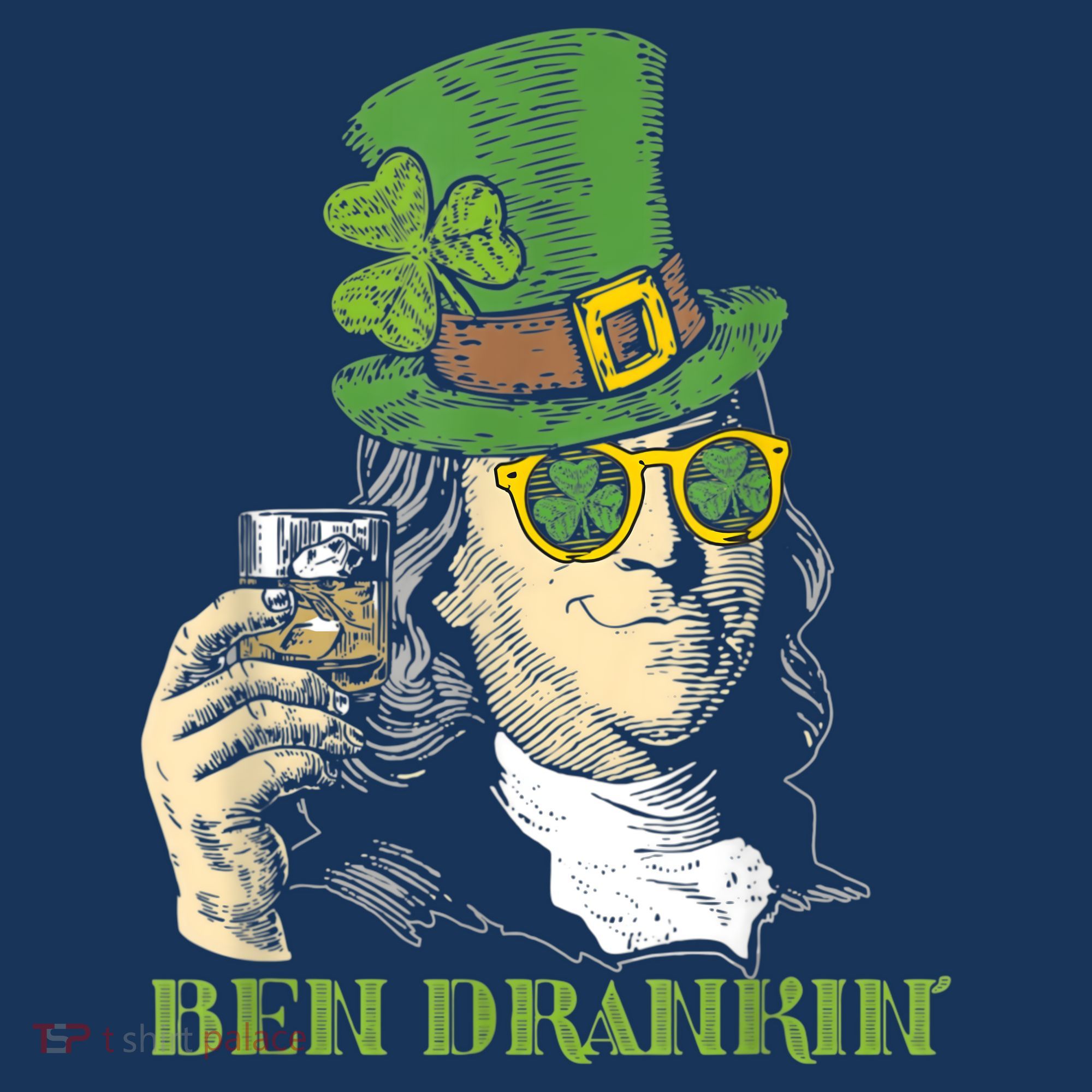 St Patricks Day, Ben Drankin, Funny St Patricks Day, St Patricks Day Drinking Golf Towel