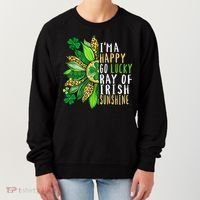 St. Patricks Day Sunflower Happy Go Lucky Ray Irish Sunshine Women's Sweatshirt thumb 0