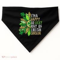 St. Patricks Day Sunflower Happy Go Lucky Ray Irish Sunshine USA-Made Doggie Bandana thumb 0