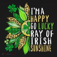 St. Patricks Day Sunflower Happy Go Lucky Ray Irish Sunshine Women's Hoodie thumb 2