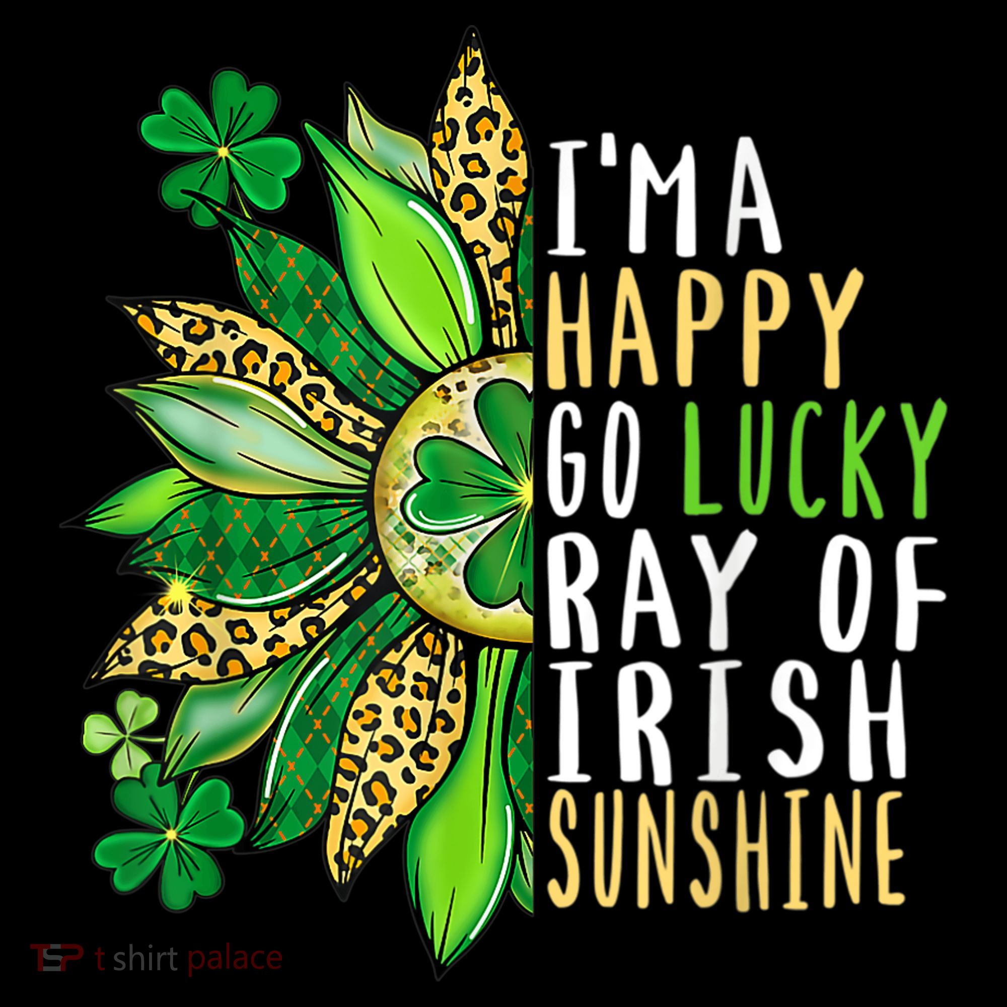 St. Patricks Day Sunflower Happy Go Lucky Ray Irish Sunshine Women's Hoodie