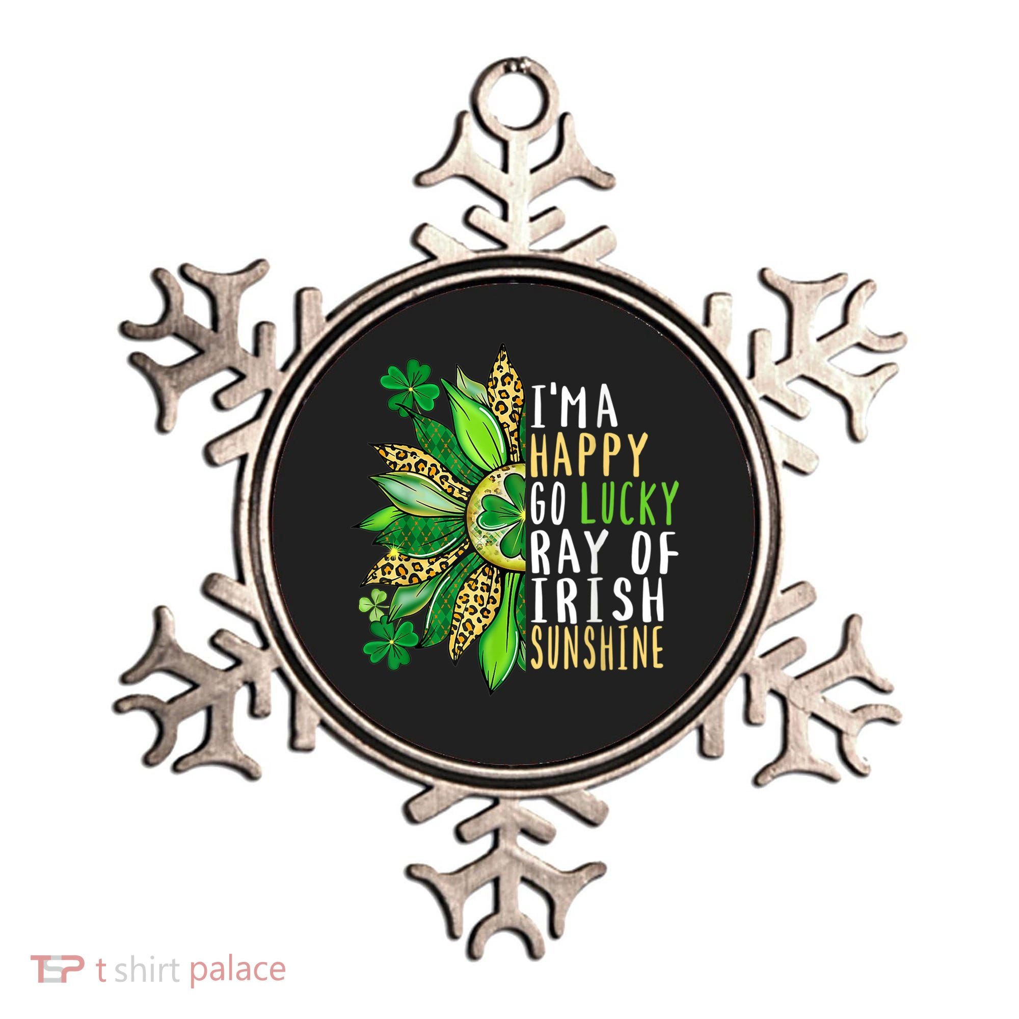 St. Patricks Day Sunflower Happy Go Lucky Ray Irish Sunshine Ornament