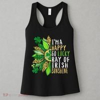St. Patricks Day Sunflower Happy Go Lucky Ray Irish Sunshine Women's Tank Top thumb 3