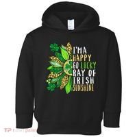 St. Patricks Day Sunflower Happy Go Lucky Ray Irish Sunshine Toddler Hoodie thumb 0