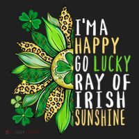 St. Patricks Day Sunflower Happy Go Lucky Ray Irish Sunshine Golf Towel thumb 3