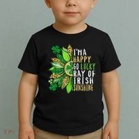 St. Patricks Day Sunflower Happy Go Lucky Ray Irish Sunshine Toddler T-Shirt thumb 2