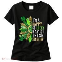 St. Patricks Day Sunflower Happy Go Lucky Ray Irish Sunshine Women's T-Shirt thumb 0