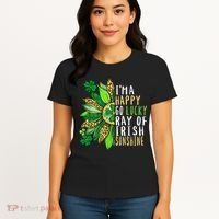 St. Patricks Day Sunflower Happy Go Lucky Ray Irish Sunshine Women's T-Shirt thumb 4