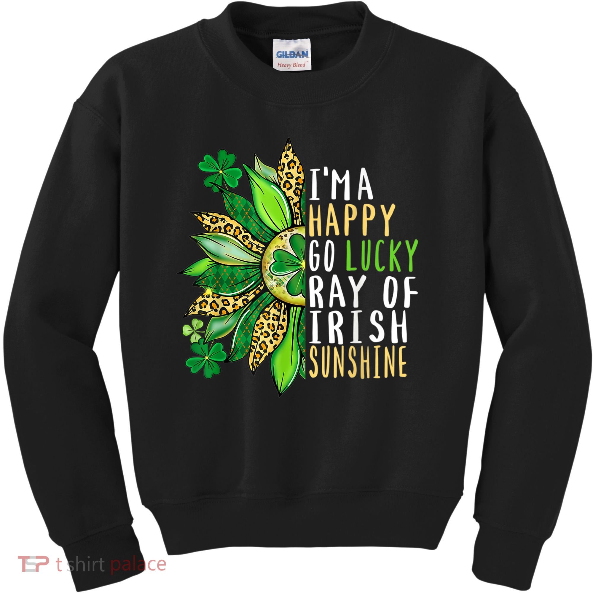 St. Patricks Day Sunflower Happy Go Lucky Ray Irish Sunshine Kids Sweatshirt