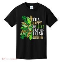 St. Patricks Day Sunflower Happy Go Lucky Ray Irish Sunshine Kids T-Shirt thumb 0