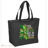 St. Patricks Day Sunflower Happy Go Lucky Ray Irish Sunshine Tote Bag thumb 2
