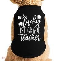 St Patricks Day One Lucky First Grade Teacher St Pattys Day Doggie Tank thumb 0
