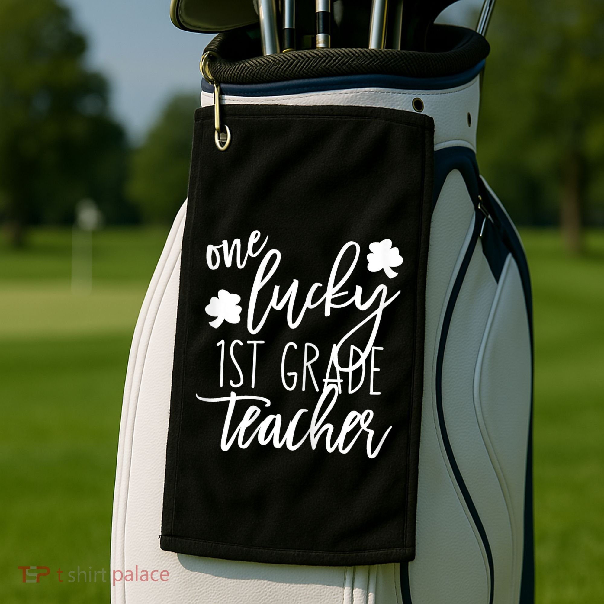 St Patricks Day One Lucky First Grade Teacher St Pattys Day Golf Towel