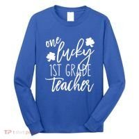 St Patricks Day One Lucky First Grade Teacher St Pattys Day Long Sleeve Shirt thumb 0
