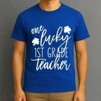St Patricks Day One Lucky First Grade Teacher St Pattys Day T-Shirt thumb 3