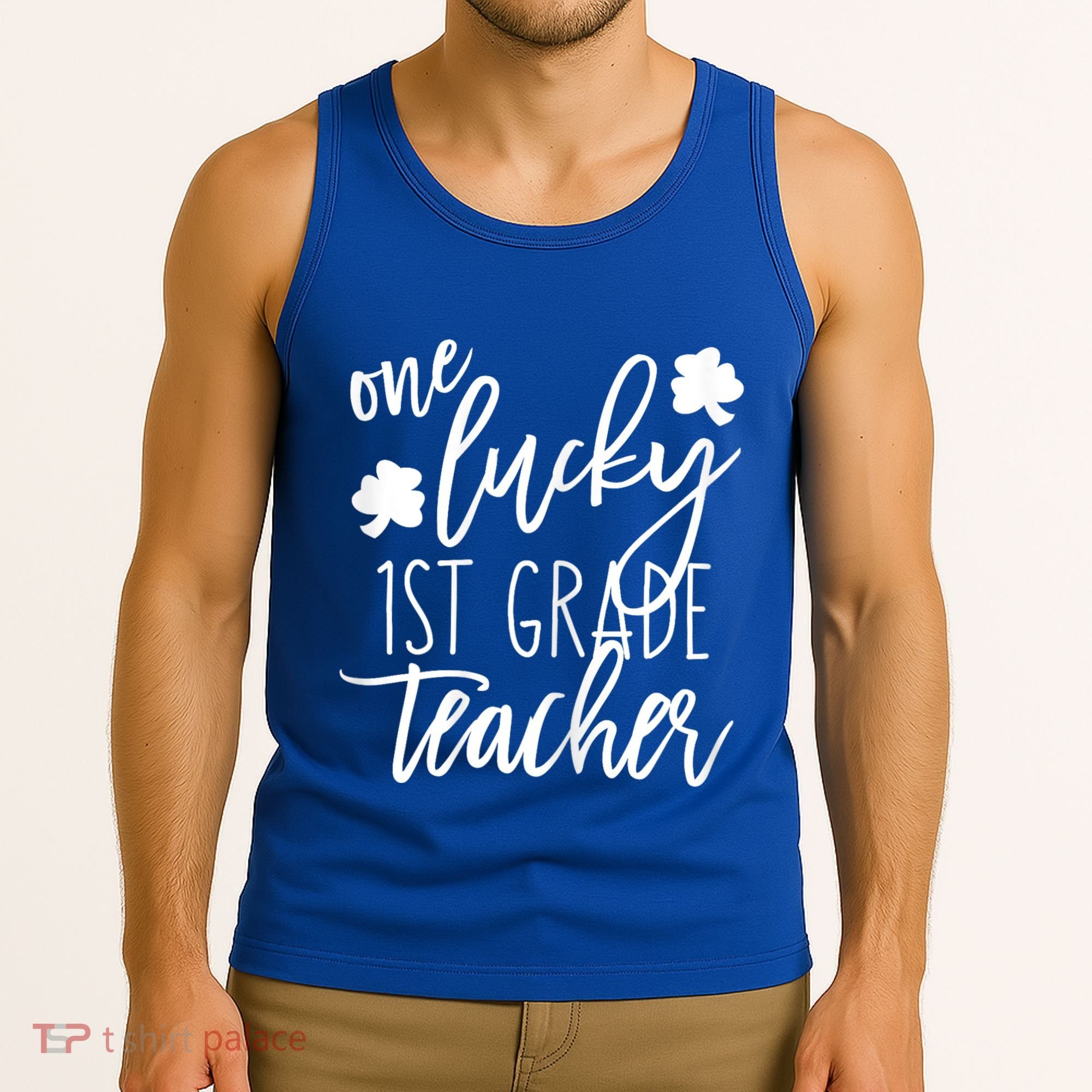 St Patricks Day One Lucky First Grade Teacher St Pattys Day Tank Top