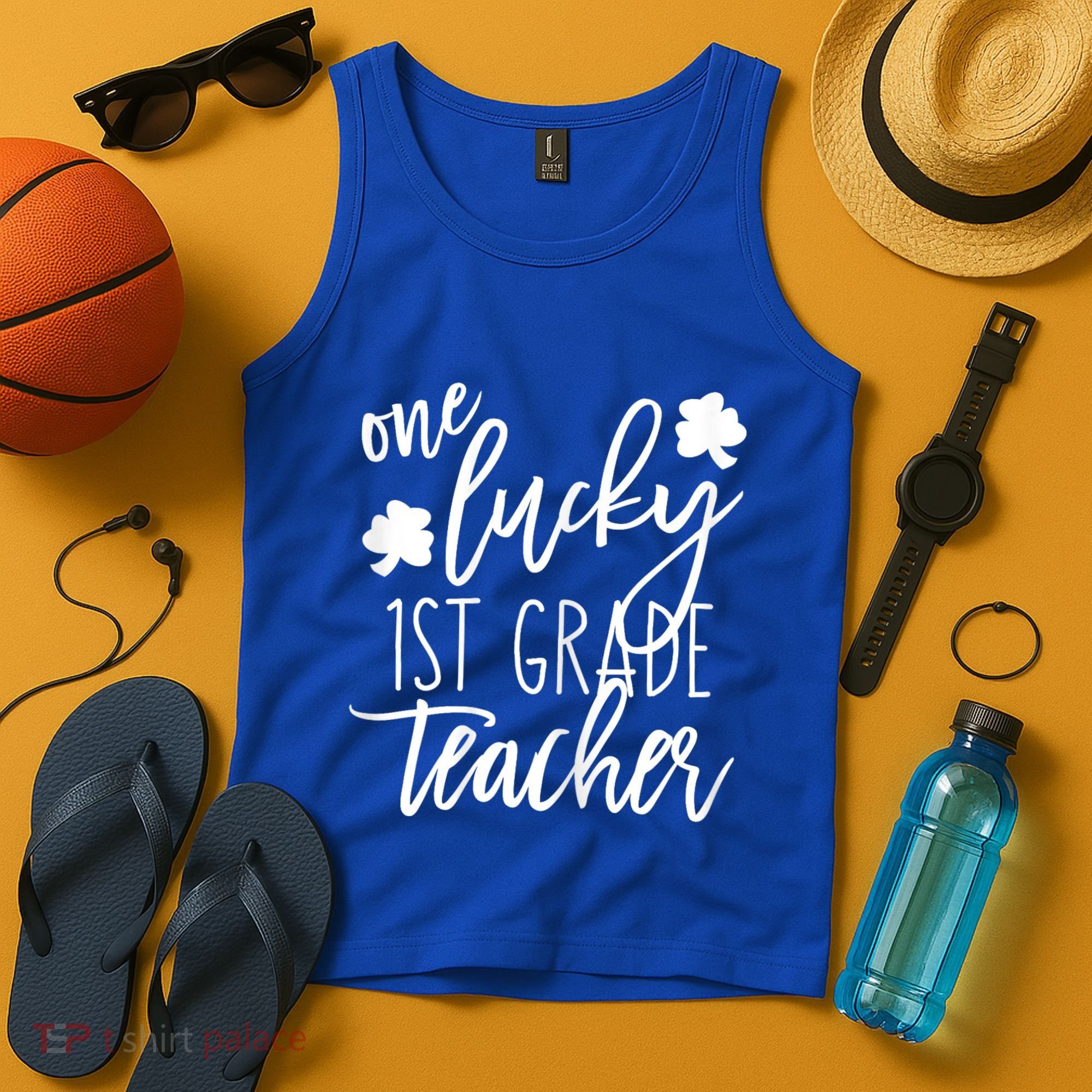 St Patricks Day One Lucky First Grade Teacher St Pattys Day Tank Top