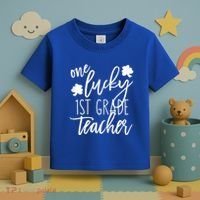 St Patricks Day One Lucky First Grade Teacher St Pattys Day Toddler T-Shirt thumb 3