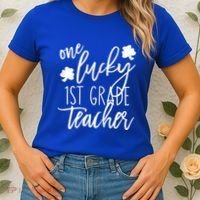 St Patricks Day One Lucky First Grade Teacher St Pattys Day Women's T-Shirt thumb 2