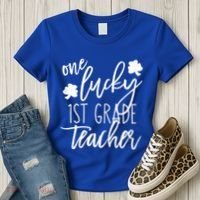 St Patricks Day One Lucky First Grade Teacher St Pattys Day Women's T-Shirt thumb 3