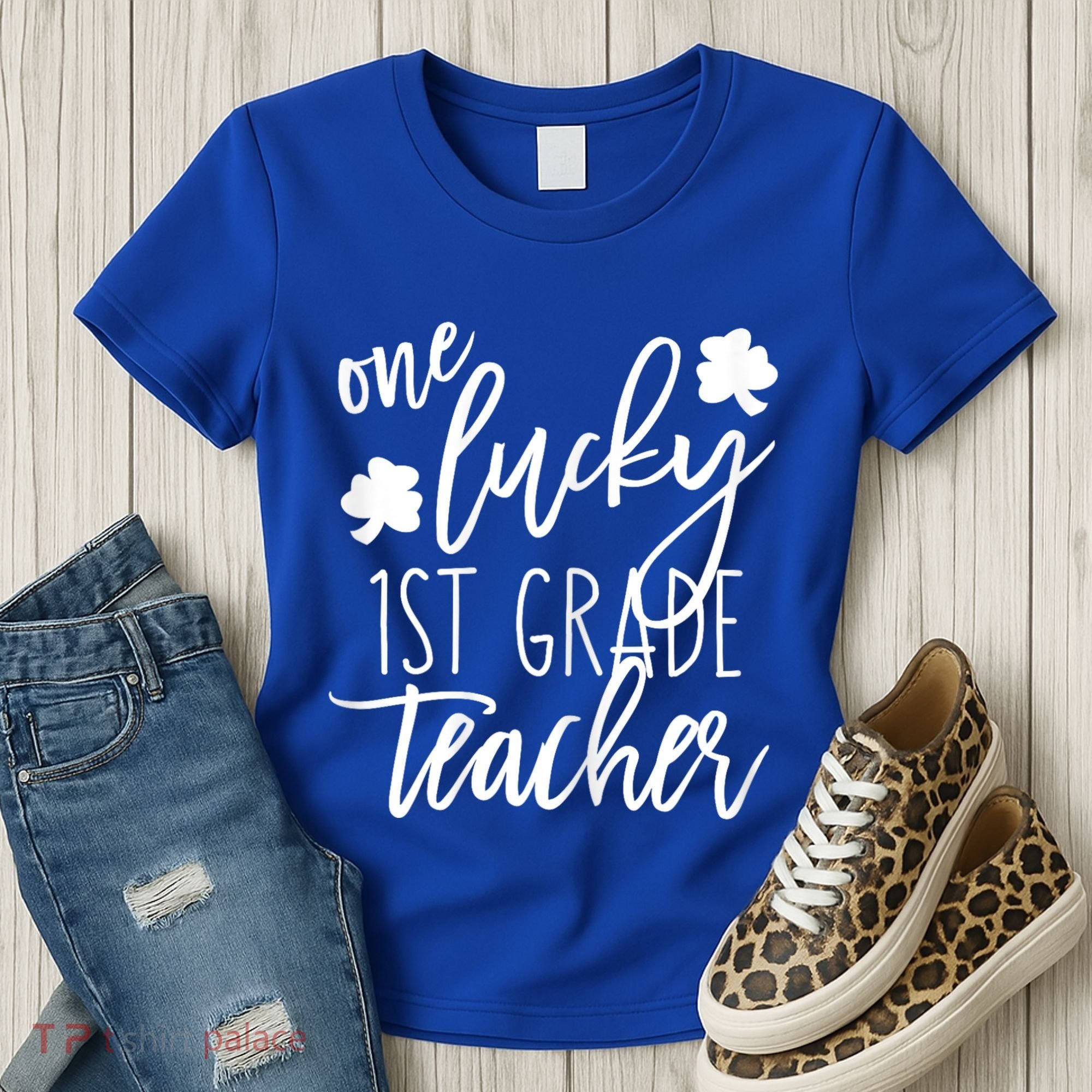 St Patricks Day One Lucky First Grade Teacher St Pattys Day Women's T-Shirt