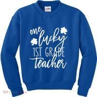 St Patricks Day One Lucky First Grade Teacher St Pattys Day Kids Sweatshirt thumb 0