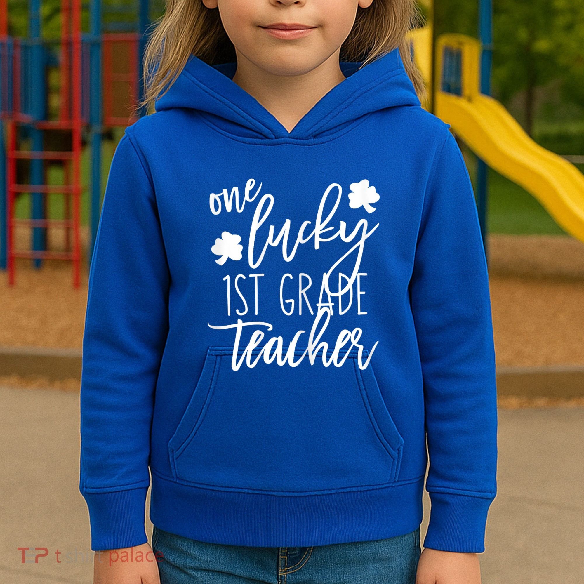 St Patricks Day One Lucky First Grade Teacher St Pattys Day Kids Hoodie