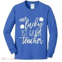 St Patricks Day One Lucky First Grade Teacher St Pattys Day Kids Long Sleeve Shirt thumb 0