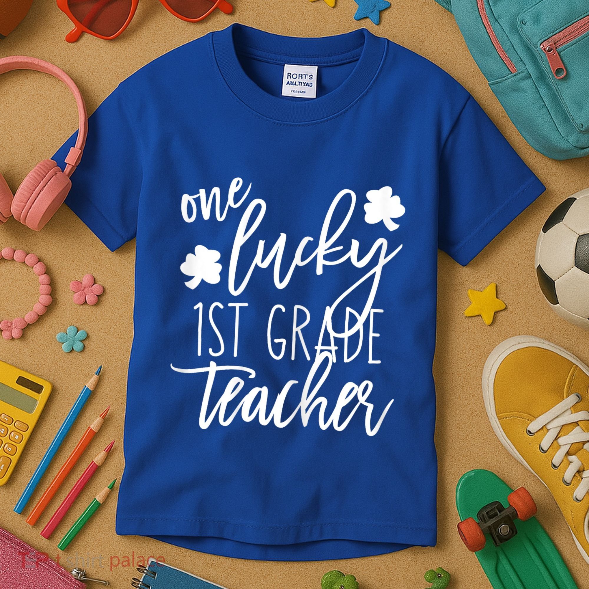 St Patricks Day One Lucky First Grade Teacher St Pattys Day Kids T-Shirt